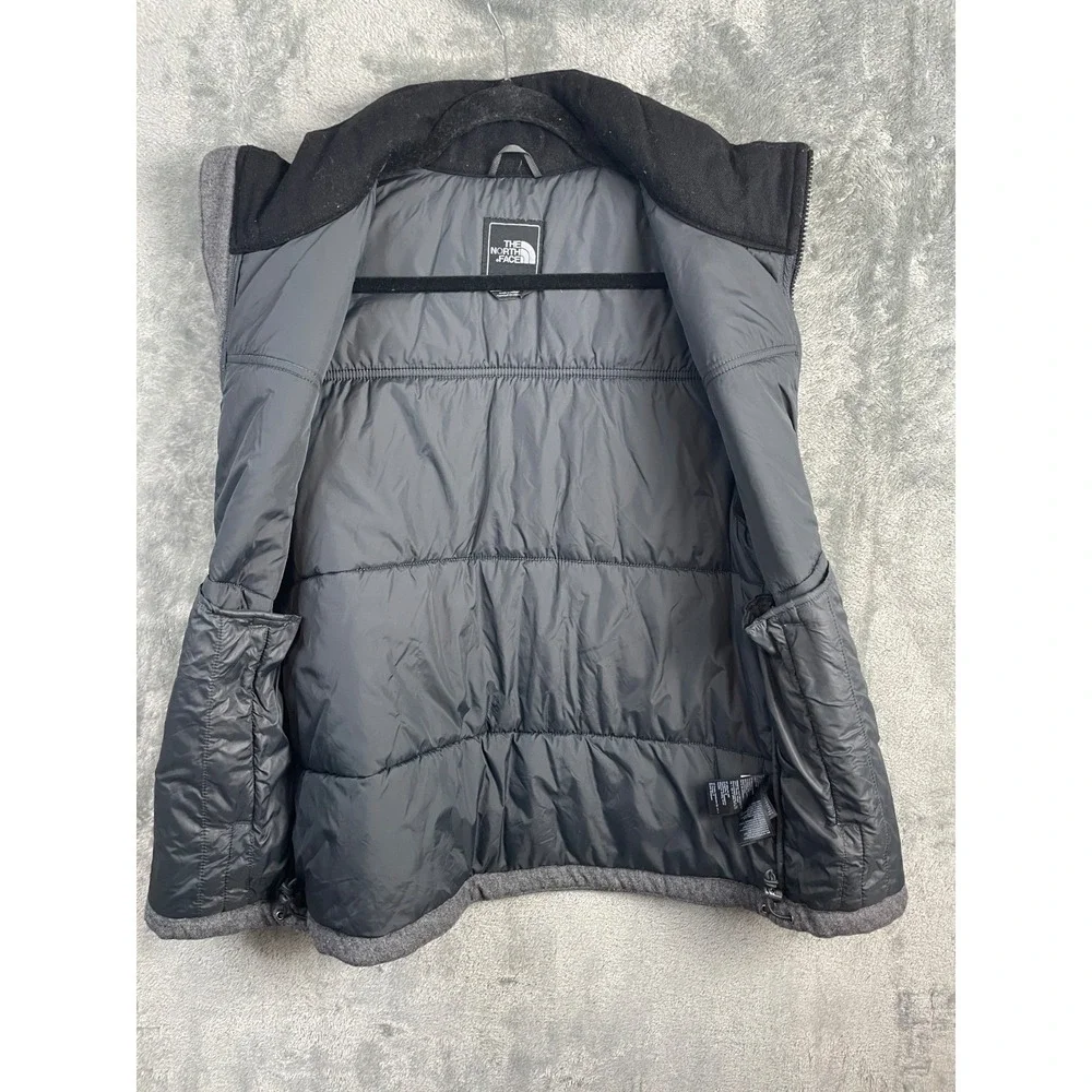 The‎ North Face Vest Mens S P Black Gray Wool Blend Full Zip Outdoor Gorpcore